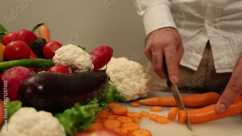 Fresh Carrot Cutting In Close Up