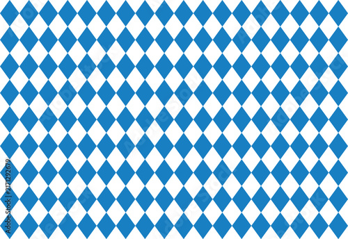 Blue and White Bavarian Diamond Seamless Pattern Background