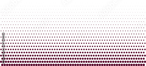 Dark purple circles arranged in a vertical gradient halftone pattern, fading from dense to sparse on a white background