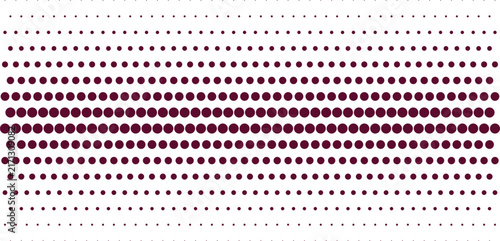 Dark purple halftone dots in a horizontal gradient pattern on a white background, creating a simple geometric texture for projects