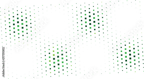 Green and light green squares arranged in a grid pattern, creating a textured halftone effect on a white background