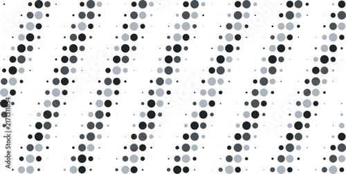 Abstract halftone pattern with alternating dark blue and light grey circular dots in diagonal lines on a white background, for textures