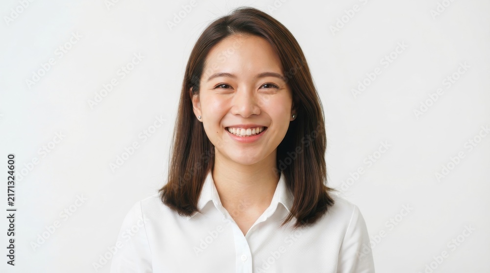 Fototapeta premium Smiling young Asian woman in business attire
