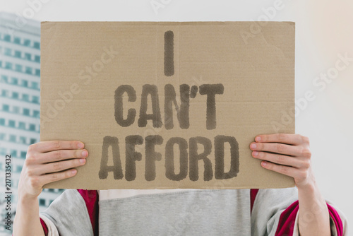 Cuadro en lienzo "I can't afford" Second cycle means selling the car
