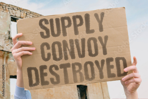 Фотография "Supply convoy destroyed" Trucks carrying fuel and ammo hit