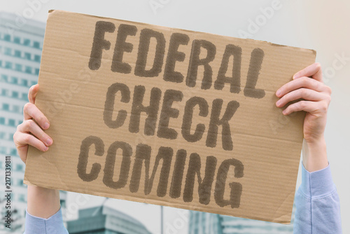 Konstfotografi "Federal check coming" The state bailout is our only lifeline