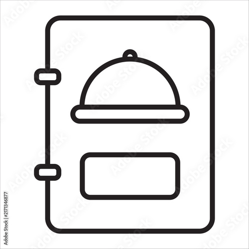 Restaurant menu outline icon for dining and food ordering