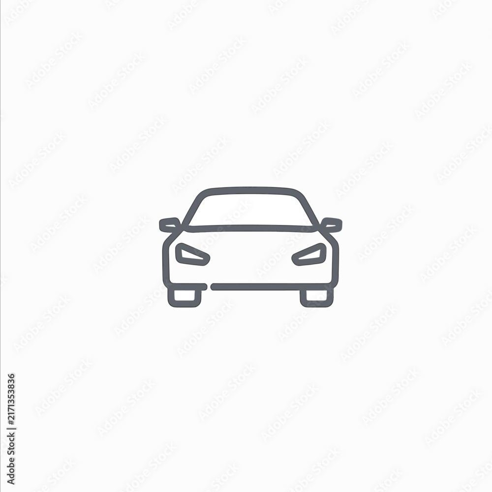 Fototapeta premium Minimalist car icon outline design