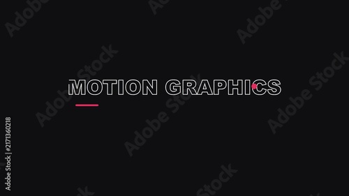 Motion animated typography title sequence with minimalist line and red accent animation 4k kinetic type
