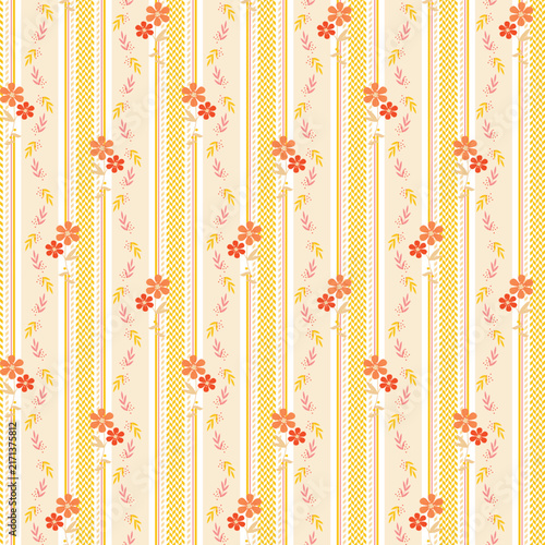 Flower Stripe herringbone Texture pattern