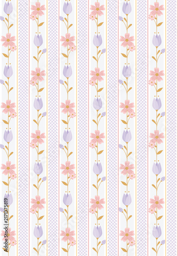 Flower Stripe herringbone Texture pattern