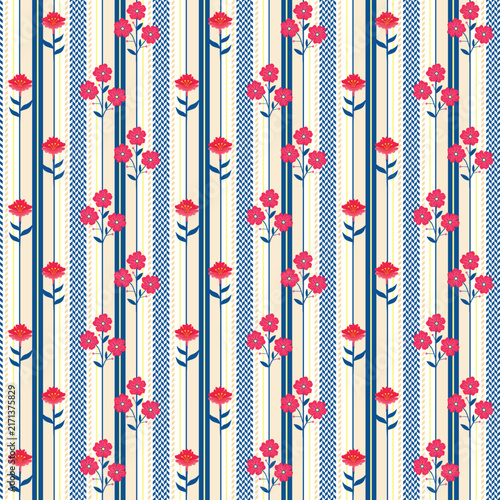Flower Stripe herringbone Texture pattern