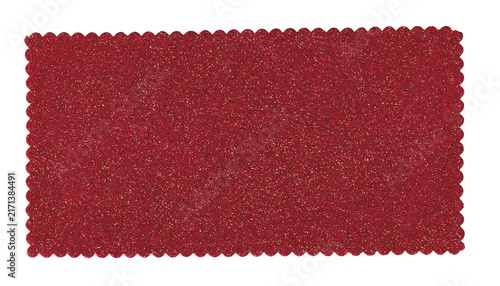 Red wavy rectangular frames scallop edges and sparkling texture isolated on Transparent Background
