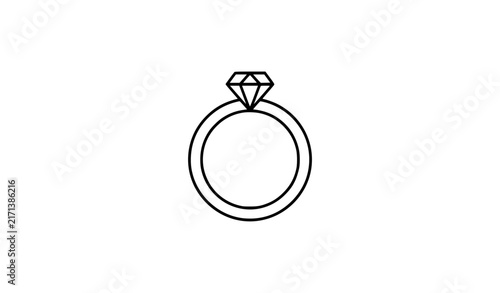 Foto Wedding Ring with Diamond Elegant Vector Icon