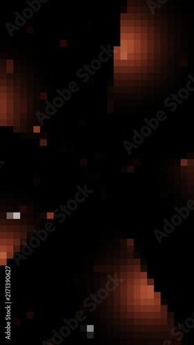 glowing orange square bokeh particles animation