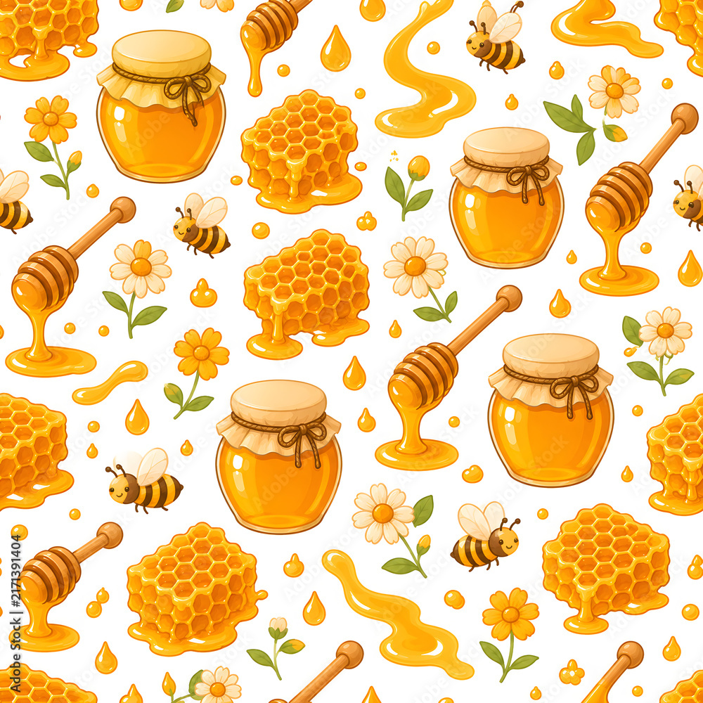 seamless pattern with honey
