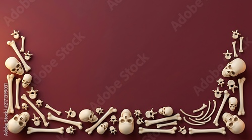 Naklejka Creative skeleton bones arranged in decorative arc pattern design