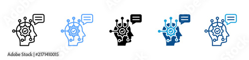 Fotografie Communication Skills web icon with multiple style collection