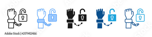 Photography Release From Custody web icon with multiple style collection