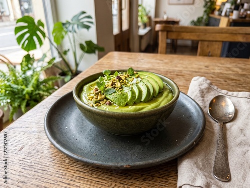 Creamy Avocado Pudding Dessert with Fresh Avocado