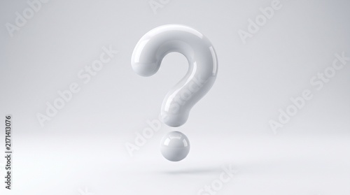 question mark on white