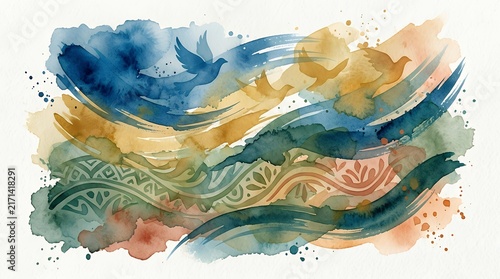 Expressive Watercolor Brush Stroke Banner Design for Freedom Day Commemoration and Cultural Heritage Event Freedom Day poster background watercolor brush stroke banner art illustration painting