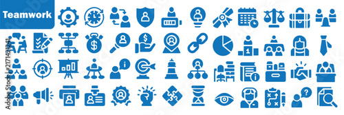 Teamwork and collaboration icons representing business processes.
