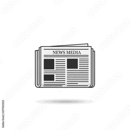 Minimalist newspaper icon vector illustration representing news media and daily press