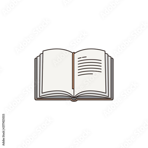Clean Line Art Open Book Icon Symbolizing Knowledge, Education, and Literature for Graphic Design Resources