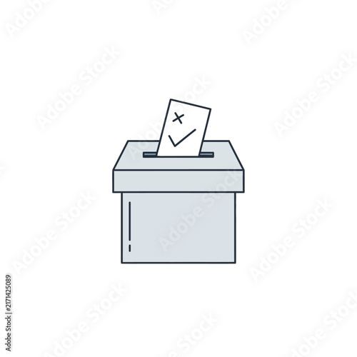 Minimal Ballot Box and Voting Paper Icon Representing Democratic Elections and Civic Choice