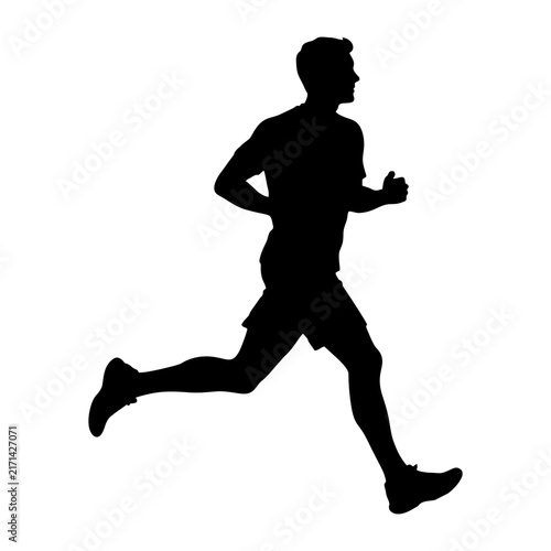 Silhouette of a running man