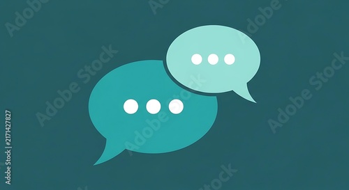 Chat bubble set with three dots on a dark blue background