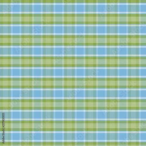 Tartan Plaid Pattern Background in Sky Blue Olive