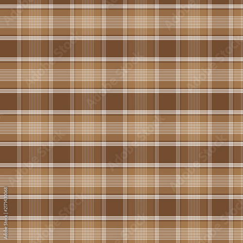 Seamless Warm Brown White Checkered Fabric Pattern