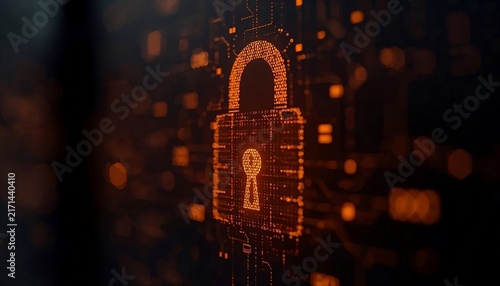 Close-Up Digital Padlock Keyhole Mechanism Detail Concept Render