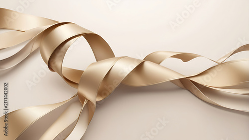 Champagne Ribbons With Pearly Elegance