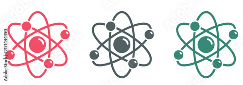 Bild auf Leinwand Atom, science and chemistry educational illustrations with atomic symbols for la