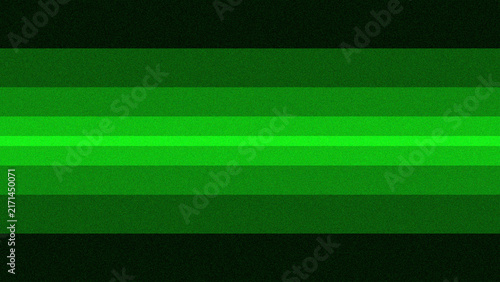 Abstract Green Horizontal Stripe Pattern with Glowing Center and  Grainy style. Neon Green Scan line Bands Background with Grain Noise Texture
