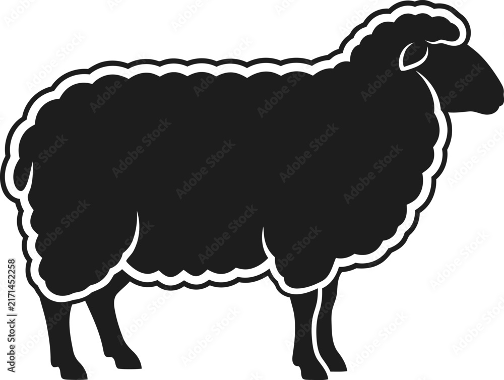 Obraz premium Sheep Silhouette Farm Animal