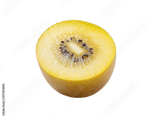 Golden kiwis on a white background