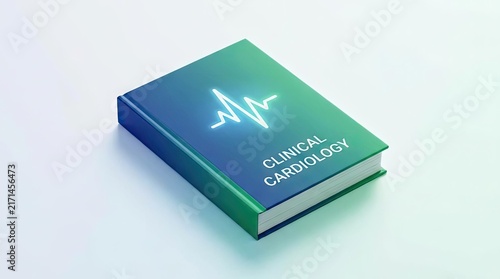 Clinical cardiology medical textbook with heart rate graph.