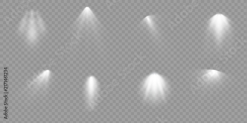 A spotlight shines on the stage. Light from an exclusive lens, a flash of light effect. Light from a lamp or spotlight. Illuminated stage. A podium under a spotlight.