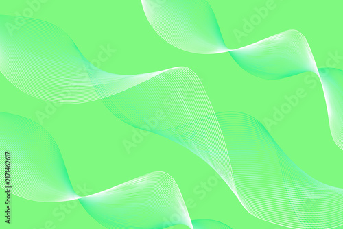 Modern Green Abstract Wavy Line Background