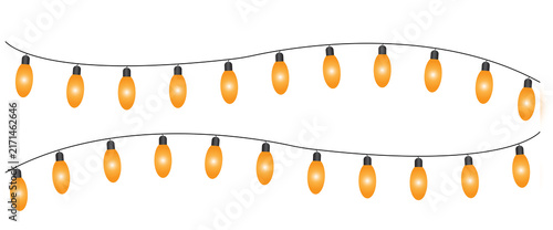 Hanging Orange String Lights Vector Garland