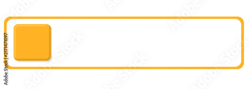 Yellow rounded banner text box frame layout graphic element for UI web design display
