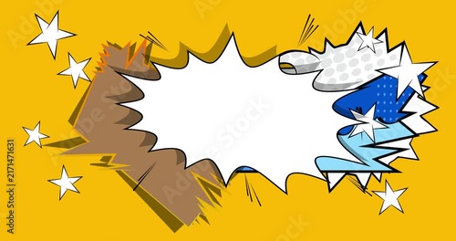 Cartoon background animation, comic book backdrop video. Retro comics pop art design.