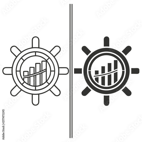 Minimalist black and white set of two clocks with roman numerals