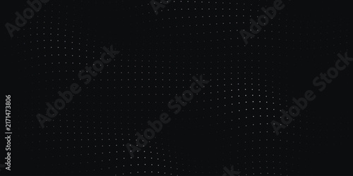 Minimalist black halftone pattern vector, dark carbon fiber texture background, abstract dot grid wallpaper for tech web design