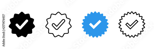 verified icon set. verification check mark. approved icon