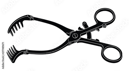 Obraz na plátne Medical surgical retractor tool illustration